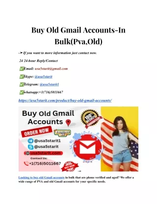 Buy Old Gmail Accounts-In Bulk(Pva,Old)