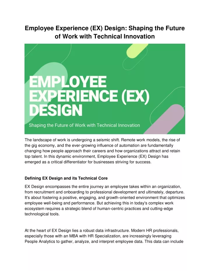 employee experience ex design shaping the future