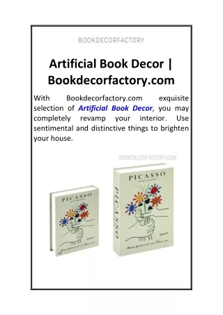 Artificial Book Decor  Bookdecorfactory.com