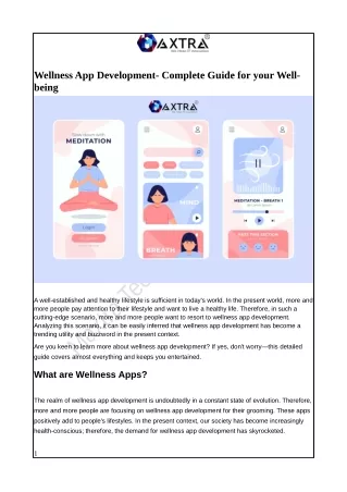 Wellness App Development- Complete Guide for your Well-being