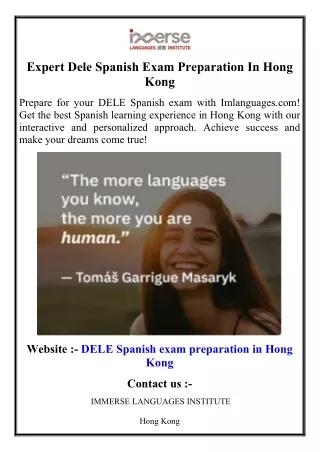 Expert Dele Spanish Exam Preparation In Hong Kong