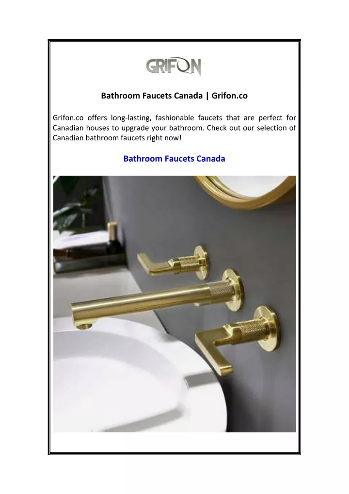 bathroom faucets canada grifon co