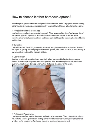 How to choose leather barbecue aprons