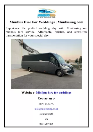 minibus hire for weddings minibusing com
