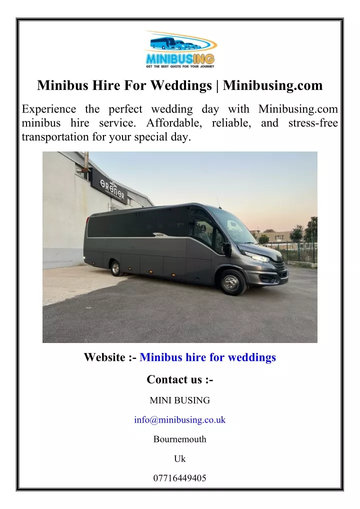 minibus hire for weddings minibusing com