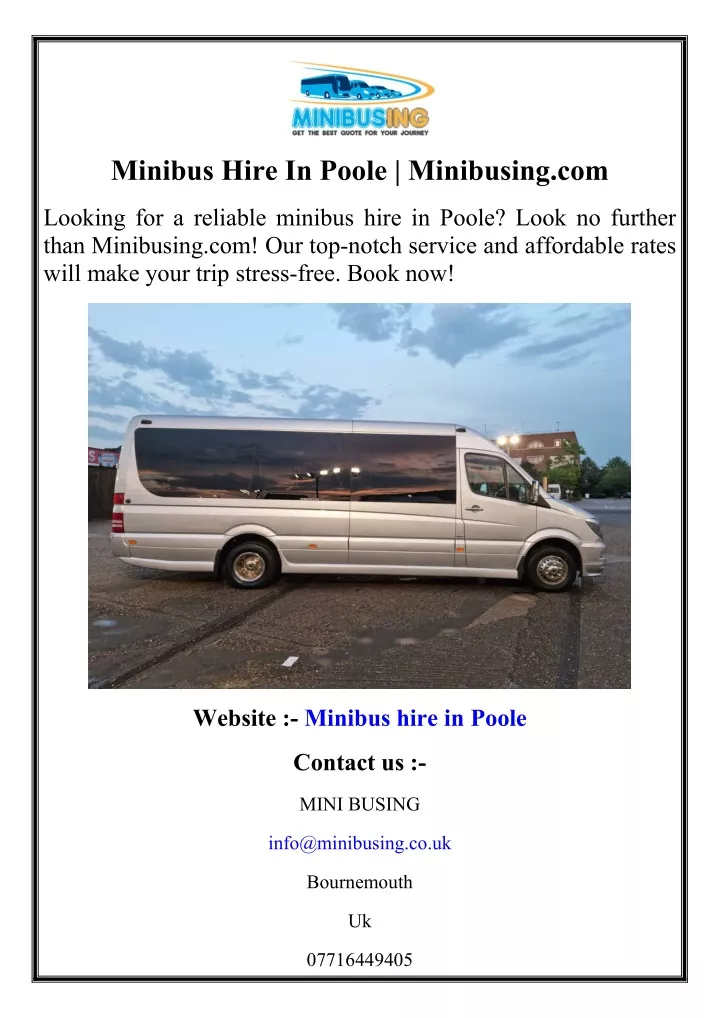 minibus hire in poole minibusing com