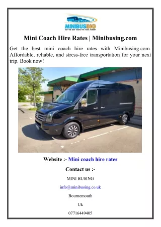 mini coach hire rates minibusing com