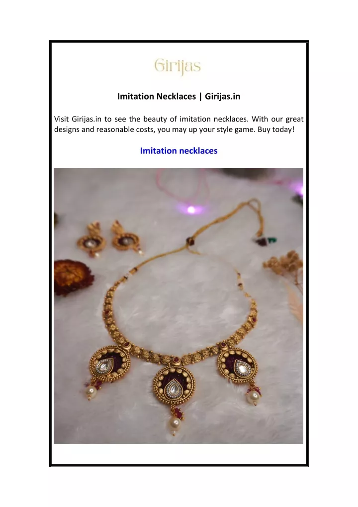 imitation necklaces girijas in