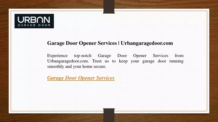 garage door opener services urbangaragedoor