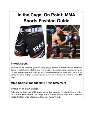 In the Cage, On Point: MMA Shorts Fashion Guide