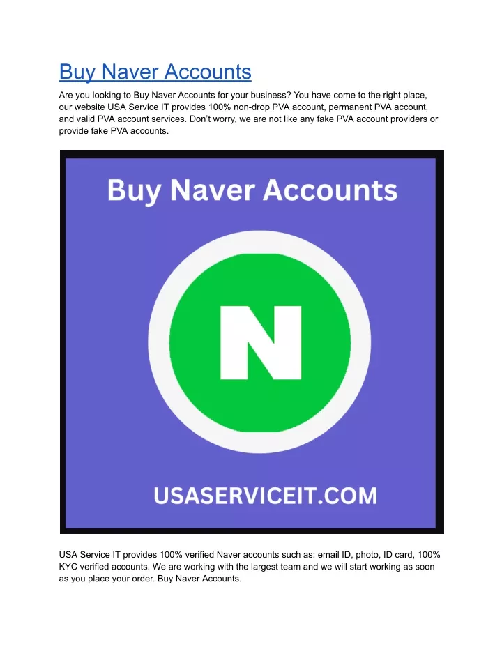 buy naver accounts