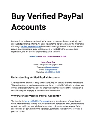 11 Best Site To Buy Verified PayPal Accounts
