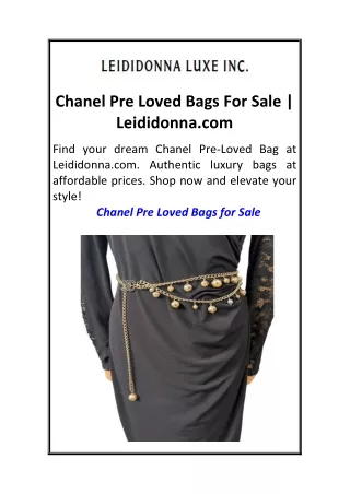 Chanel Pre Loved Bags For Sale ] Leididonna.com