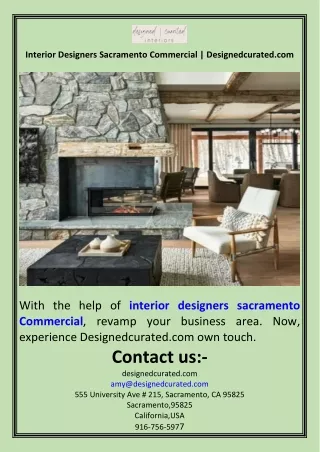 Interior Designers Sacramento Commercial  Designedcurated.com