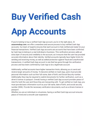 Buy Verified Cash App Accounts