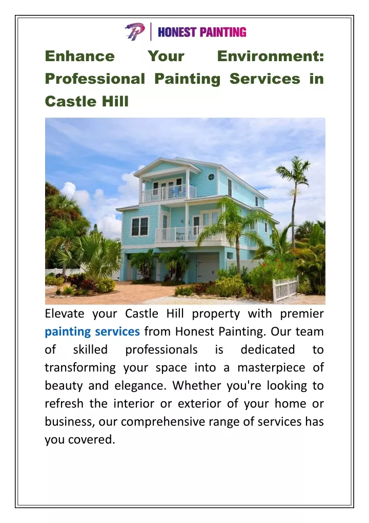 enhance professional painting services in castle