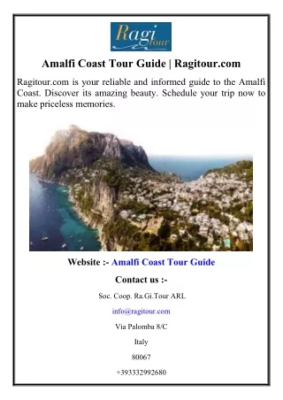amalfi coast tour guide ragitour com