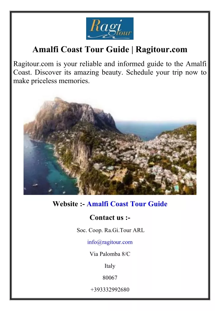 amalfi coast tour guide ragitour com