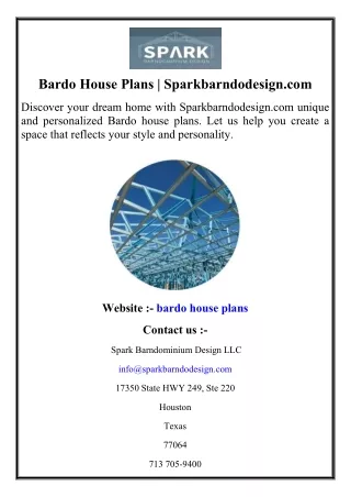 Bardo House Plans  Sparkbarndodesign.com