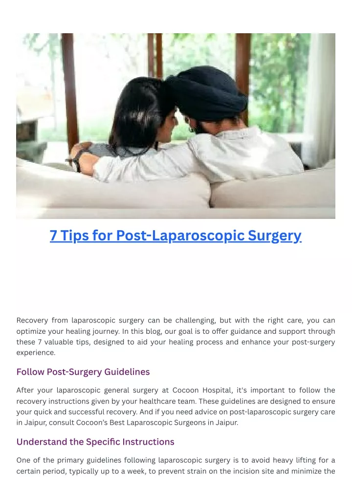 7 tips for post laparoscopic surgery