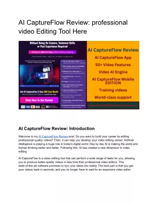 AI CaptureFlow Review: professional video Editing Tool Here