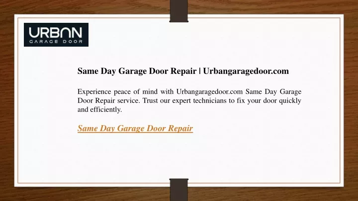 same day garage door repair urbangaragedoor