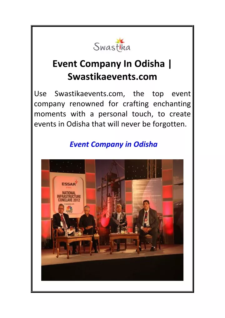 event company in odisha swastikaevents com