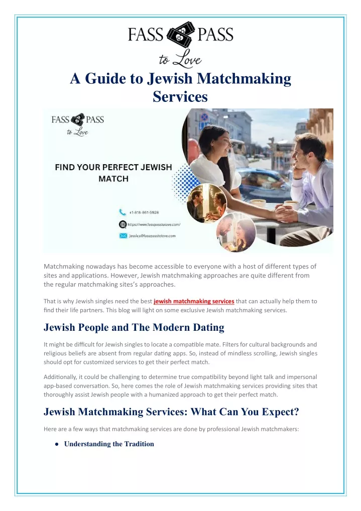 a guide to jewish matchmaking services