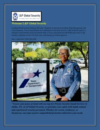 Private Security Guard Services Dallas TX pdf
