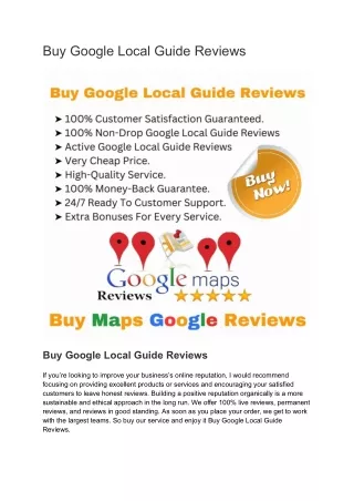 Buy Google Local Guide Reviews