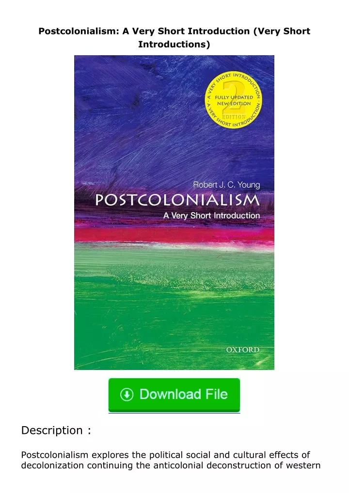 PPT - ( ️pdf)full download Postcolonialism: A Very Short Introduction ...