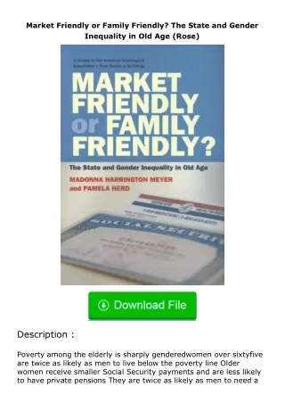 ✔️download⚡️ (pdf) Market Friendly or Family Friendly? The State and Gender In