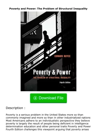 ❤️get (⚡️pdf⚡️) download Poverty and Power: The Problem of Structural Inequali