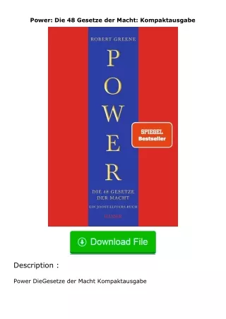 full✔download️⚡(pdf) Power: Die 48 Gesetze der Macht: Kompaktausgabe