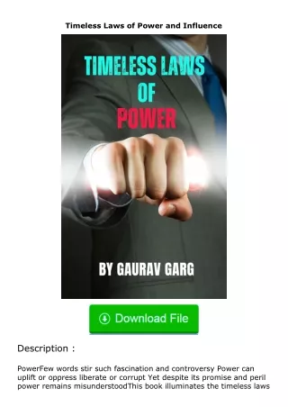 [PDF]❤READ⚡ Timeless Laws of Power and Influence