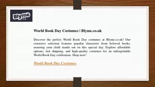 World Book Day Costumes Blyme.co.uk