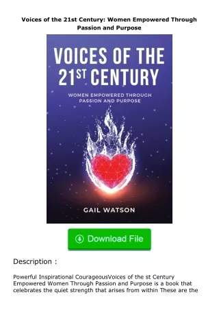 Download⚡ Voices of the 21st Century: Women Empowered Through Passion and Purp
