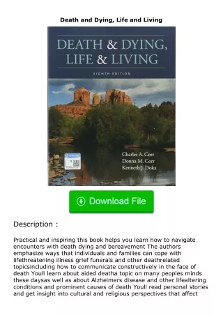 ✔️download⚡️ (pdf) Death and Dying, Life and Living