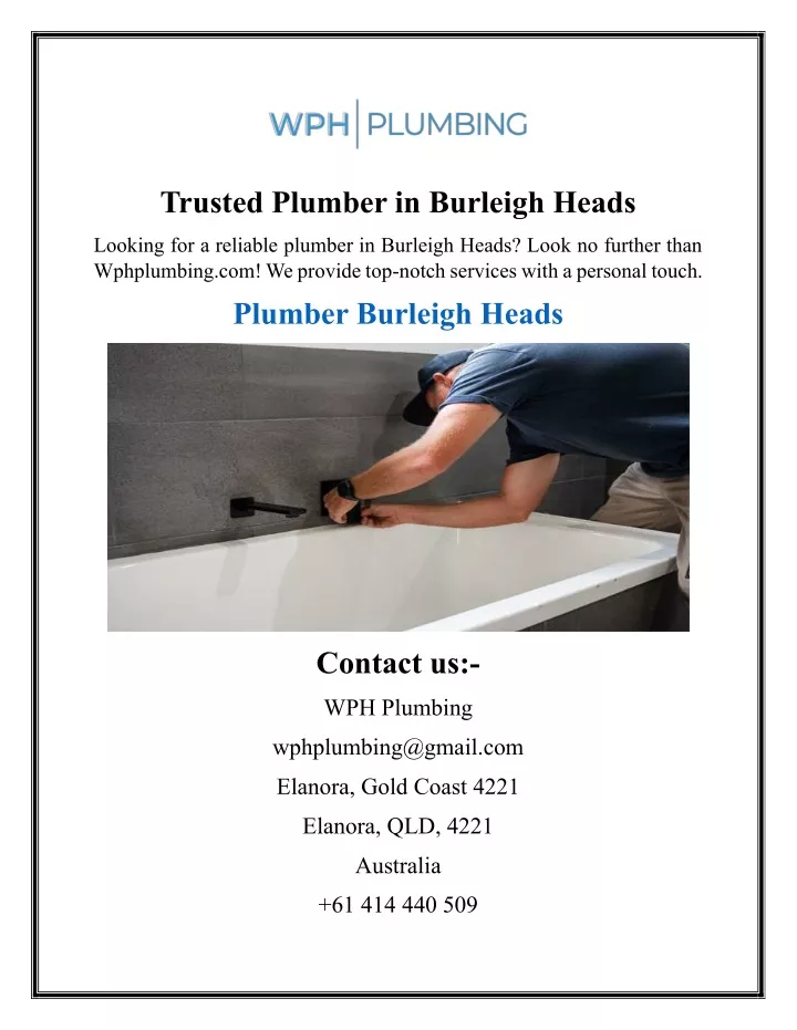 trusted plumber in burleigh heads