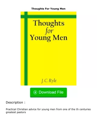 full✔download️⚡(pdf) Thoughts For Young Men