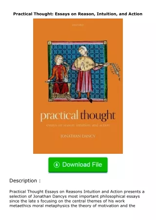 Download❤[READ]✔ Practical Thought: Essays on Reason, Intuition, and Action