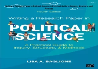 ⚡️PDF/READ❤️ Writing a Research Paper in Political Science: A Practical Guide to Inquiry,