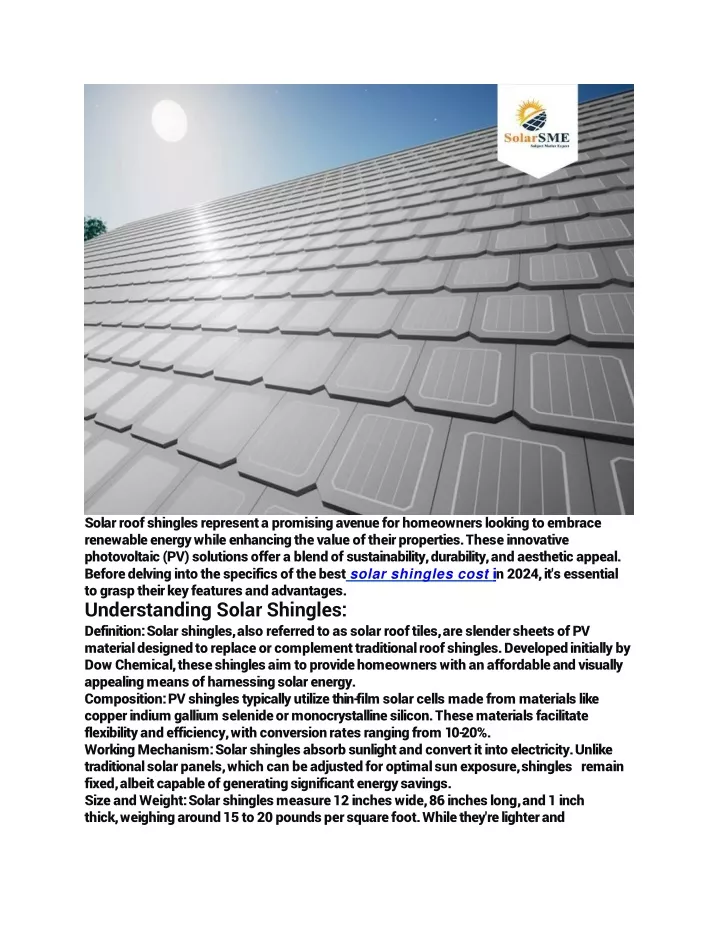 solar roof shingles represent a promising avenue