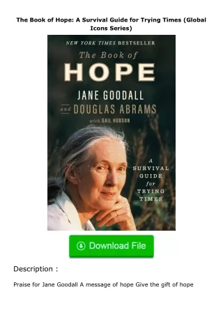 full✔download️⚡(pdf) The Book of Hope: A Survival Guide for Trying Times (Glob