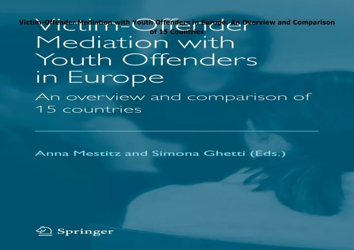victim offender mediation with youth offenders