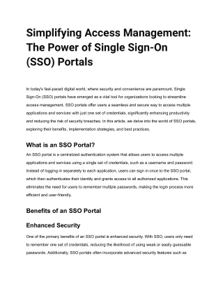 Simplifying Access Management_ The Power of Single Sign-On (SSO) Portals