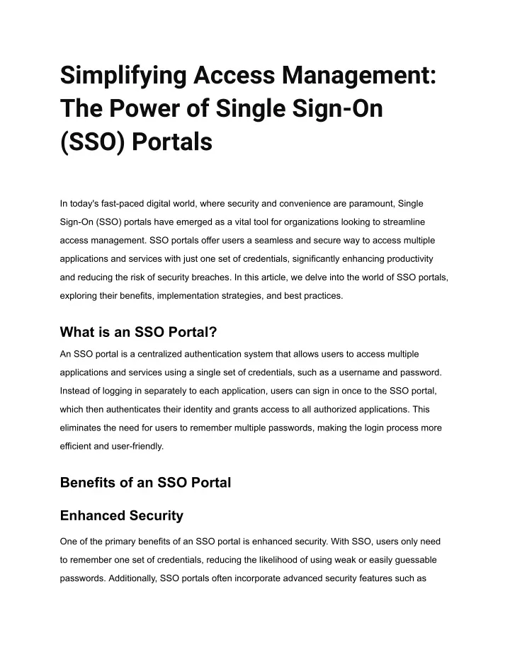 simplifying access management the power of single