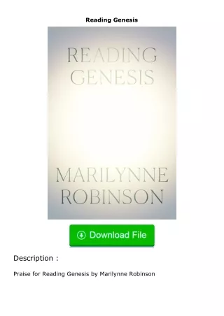 download⚡[PDF]❤ Reading Genesis