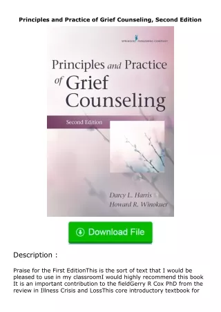 ❤PDF⚡ Principles and Practice of Grief Counseling, Second Edition