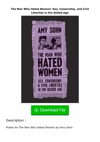 download⚡️ free (✔️pdf✔️) The Man Who Hated Women: Sex, Censorship, and Civil